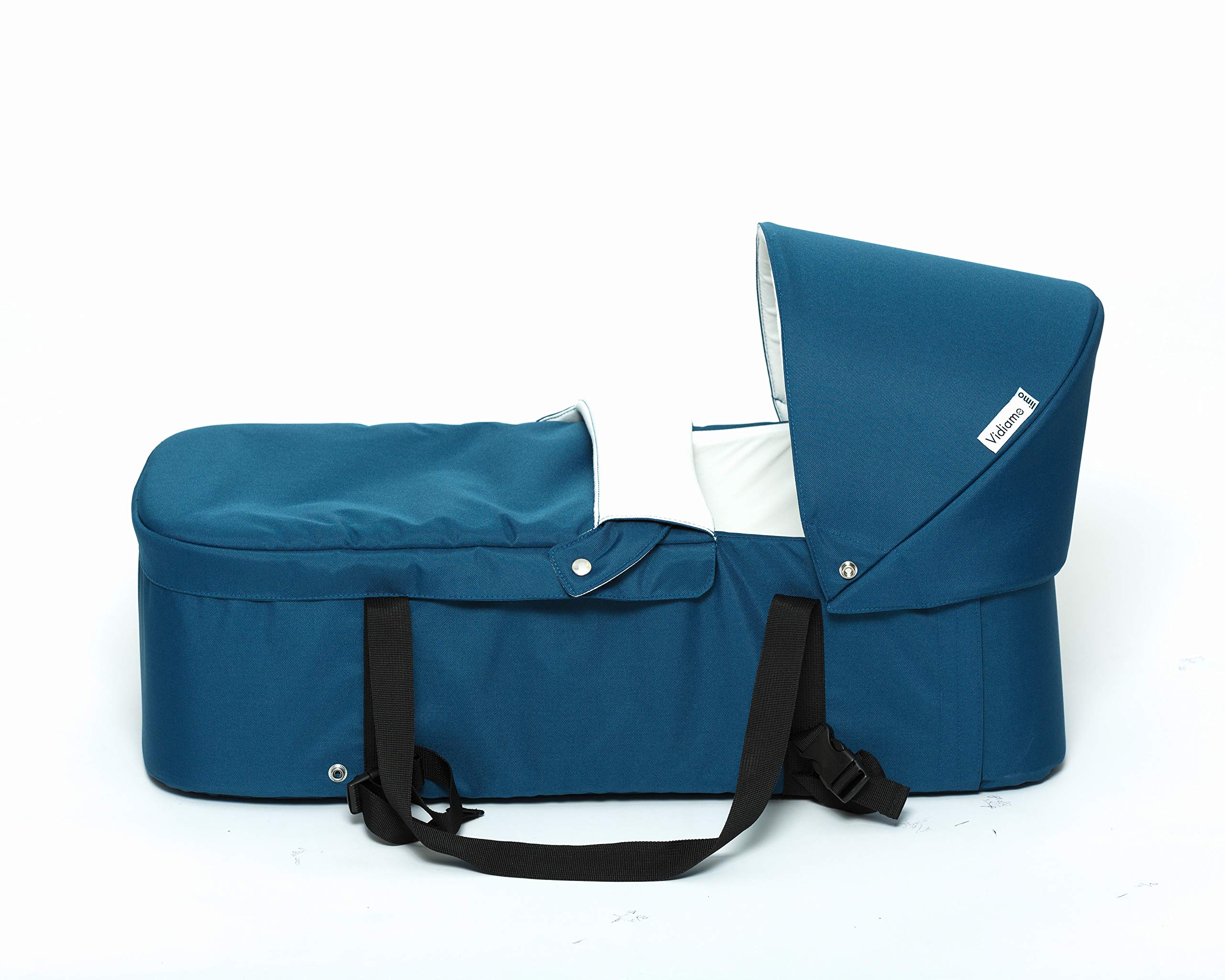 Couffin - Dès la Naissance à 6 mois ou 9 kg - Souple et Léger (2 kg) - 2 Anses - Matelas et Capote Amovibles - Jupe Zippée - Déhoussable - Nacelle Compatible Poussette Limo - Coloris Bleu