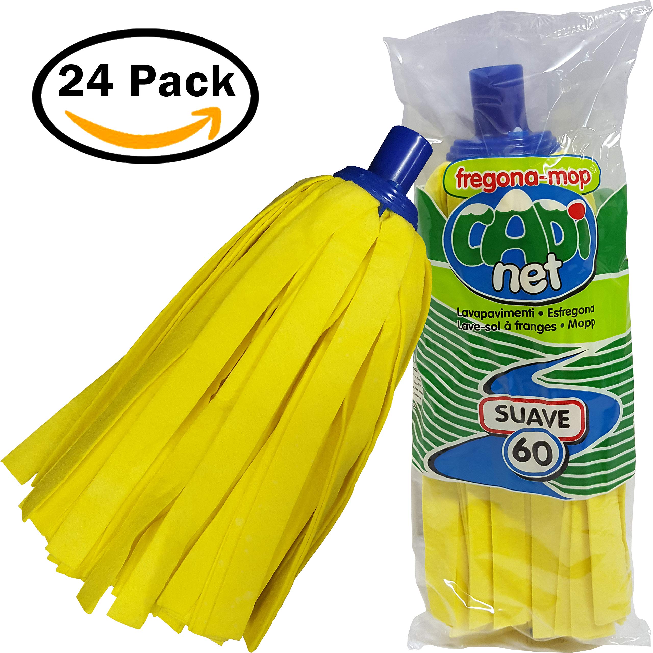 Fregona Tiras Amarillas. 120 Gramos. PACK 24 UNIDADES.