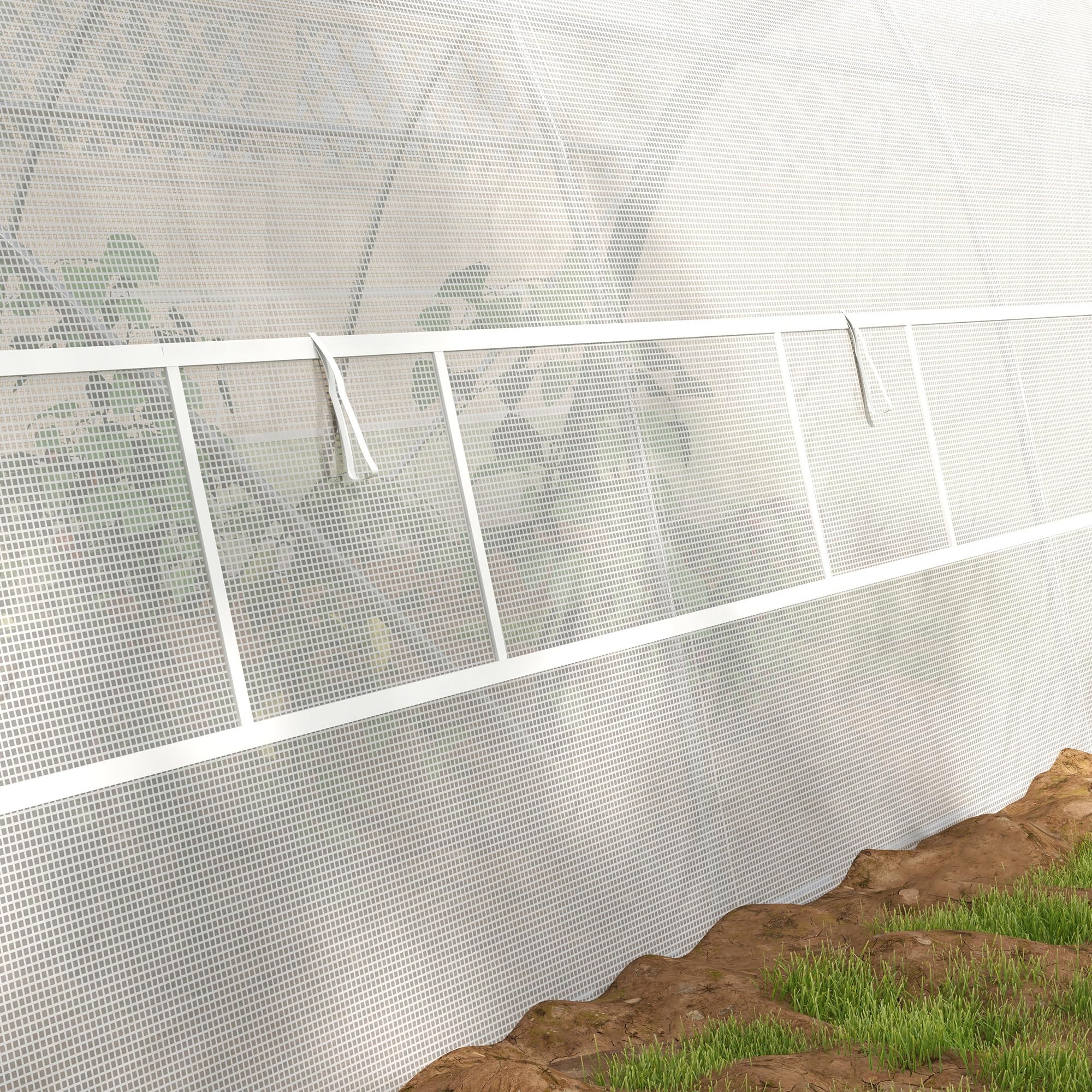 Outsunny - Invernadero de jardín (18 m²), diseño de túnel 6 x 3 x 2 m – 8 ventanas, puerta con cremallera enrollable – Estructura tubular de acero galvanizado, lona de PE de alta densidad, color