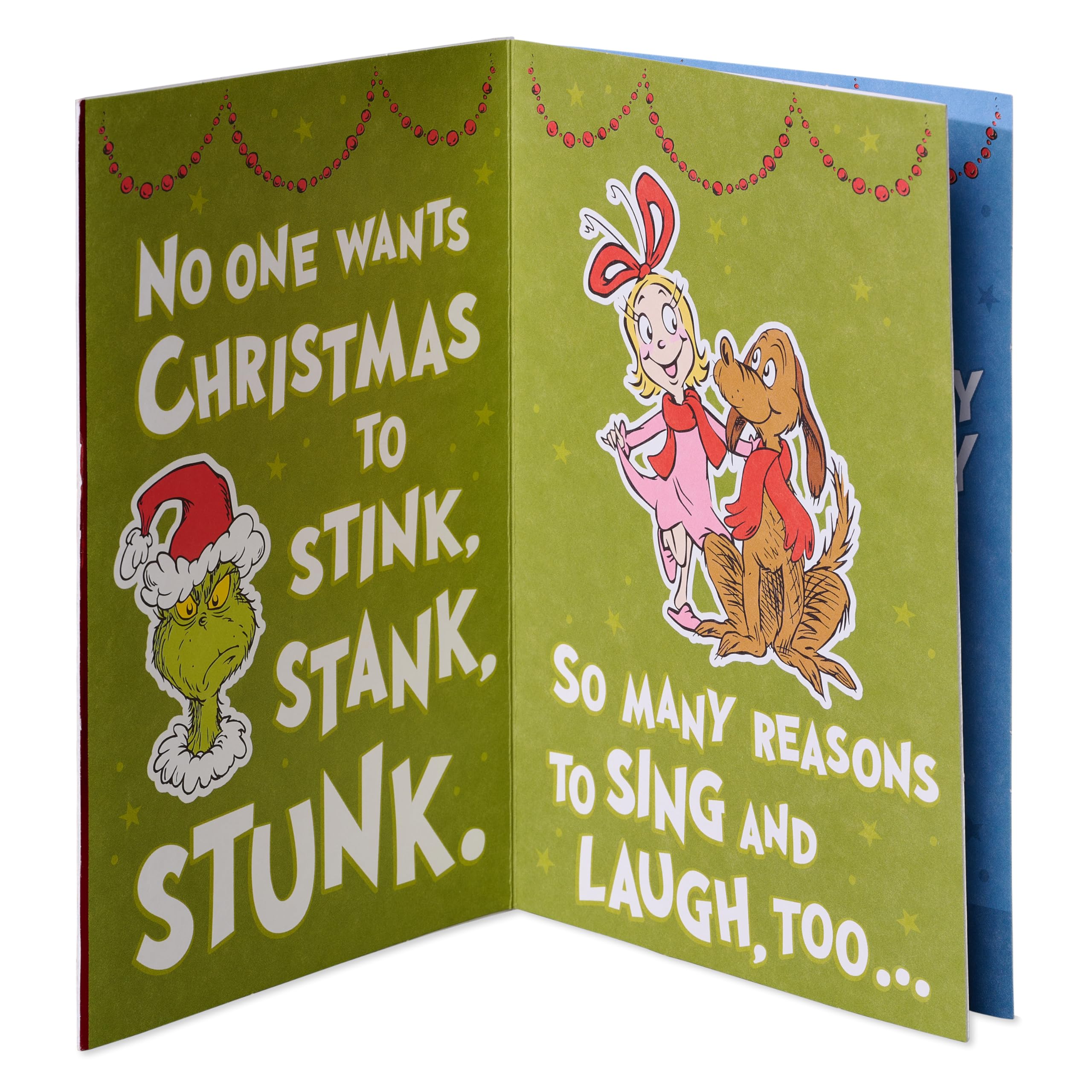 American Greetings Grinch Christmas Card for Kids (A Grinchy Funk), 5.75 in. x 8.75 in - Image 2