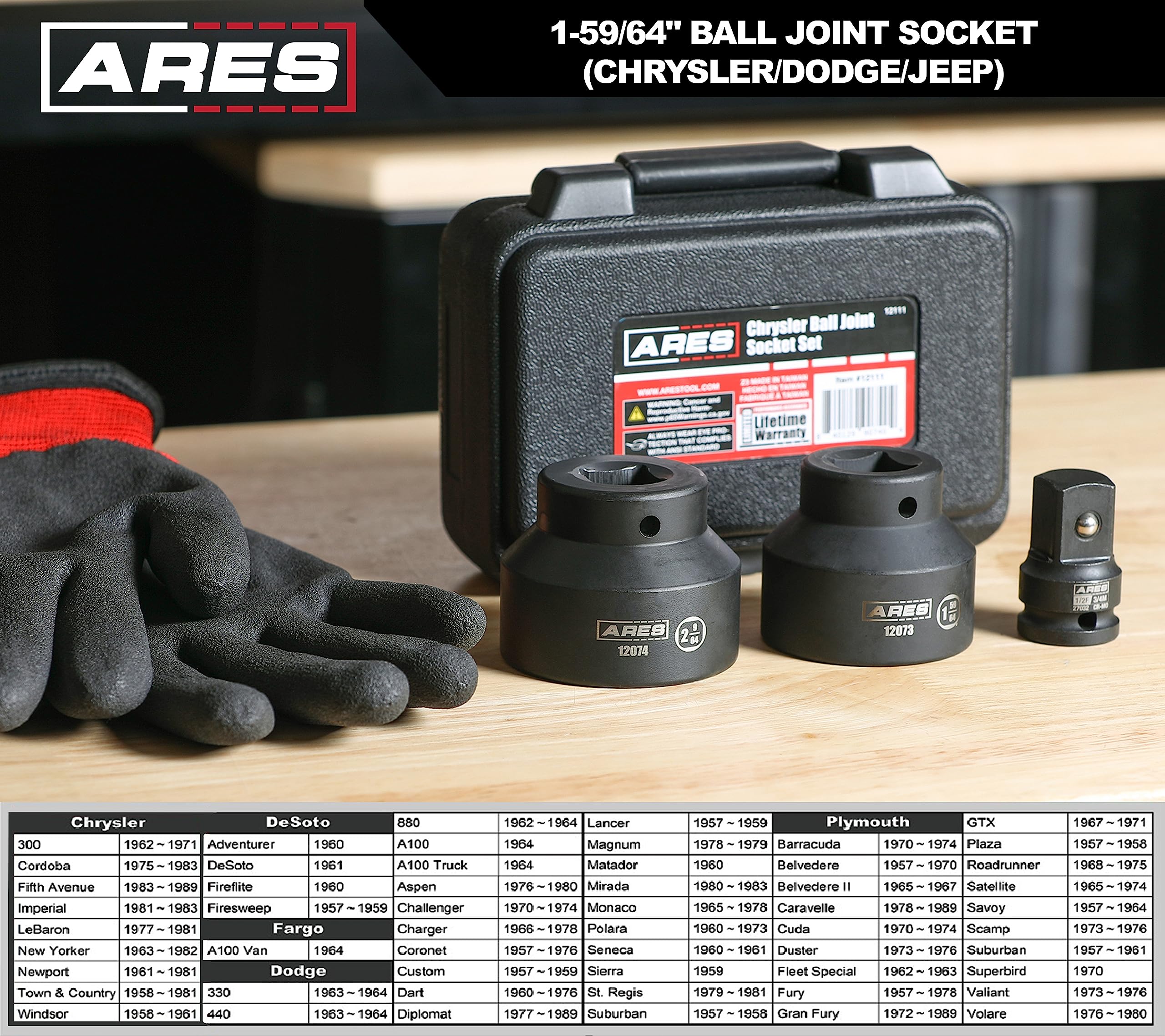 Amazon.com: ARES 12073 – 1-59/64-Inch Ball Joint Socket Compatible