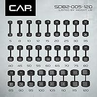 Vista 7 de CAP Barbell Mancuerna hexagonal de hierro fundido negro 5-120 libras Individual o par