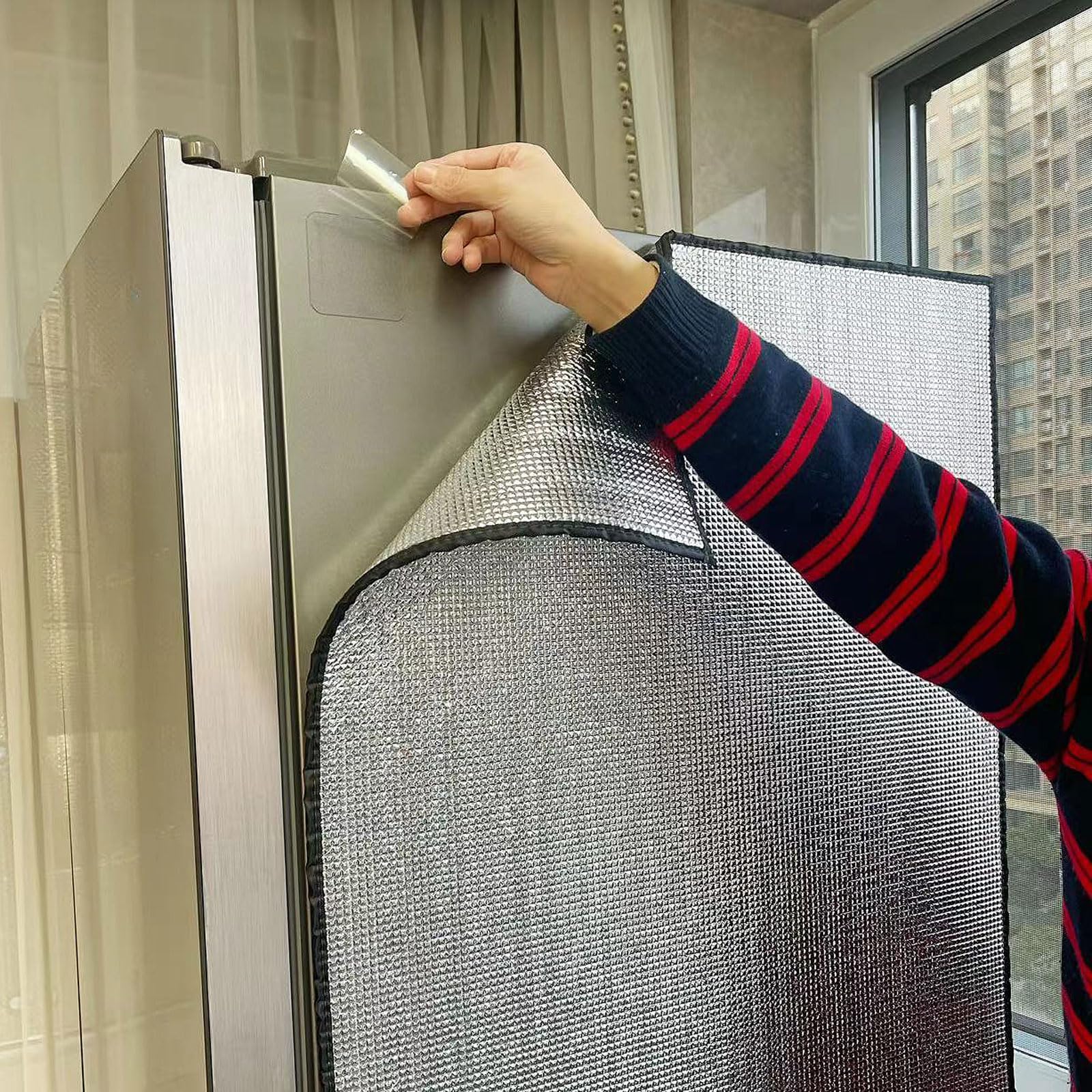 ksxnkhk Insulated Freezer Cover,Universal Refrigerator Cover Energy-Saving,Insulation Blanket For And Cold Storage,Aluminium Foil Insulation Sunshade Protector,for Indoor Outdoor