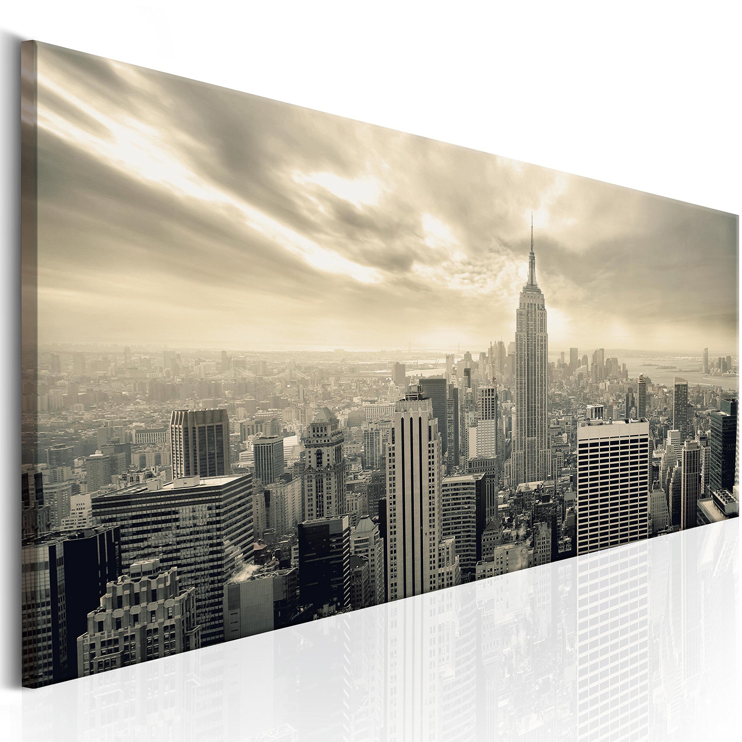 artgeist Acoustic Canvas Wall Art Print New York 47x16 in - 1pcs Picture with Acoustic Foam Sound Print Artwork Room Acoustics Soundproofing NY d-B-0081-b-c