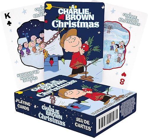 AQUARIUS Peanuts Charlie Brown - Baraja de cartas con temática navideña para tus juegos de cartas favoritos, mercancía y coleccionables con licencia disponible en Yaxa Venezuela