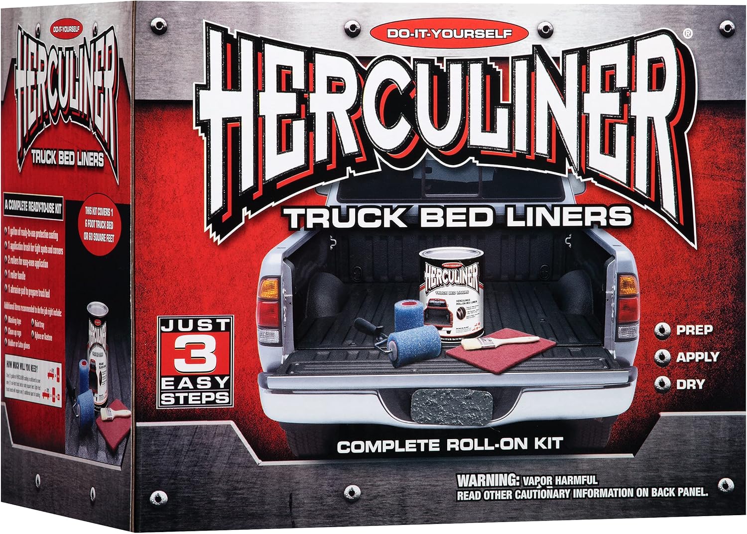 HERCULINER Grey 6 Foot Truck Bed Roll on Bedliner Kit