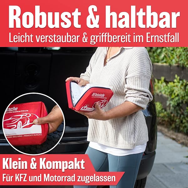 HELDENWERK KFZ Verbandstasche nach aktueller Norm 2026 - Europaweit Nutzbar - Erste Hilfe Set Auto Verbandskasten DIN 13164:2022 (StVO konform) - 3