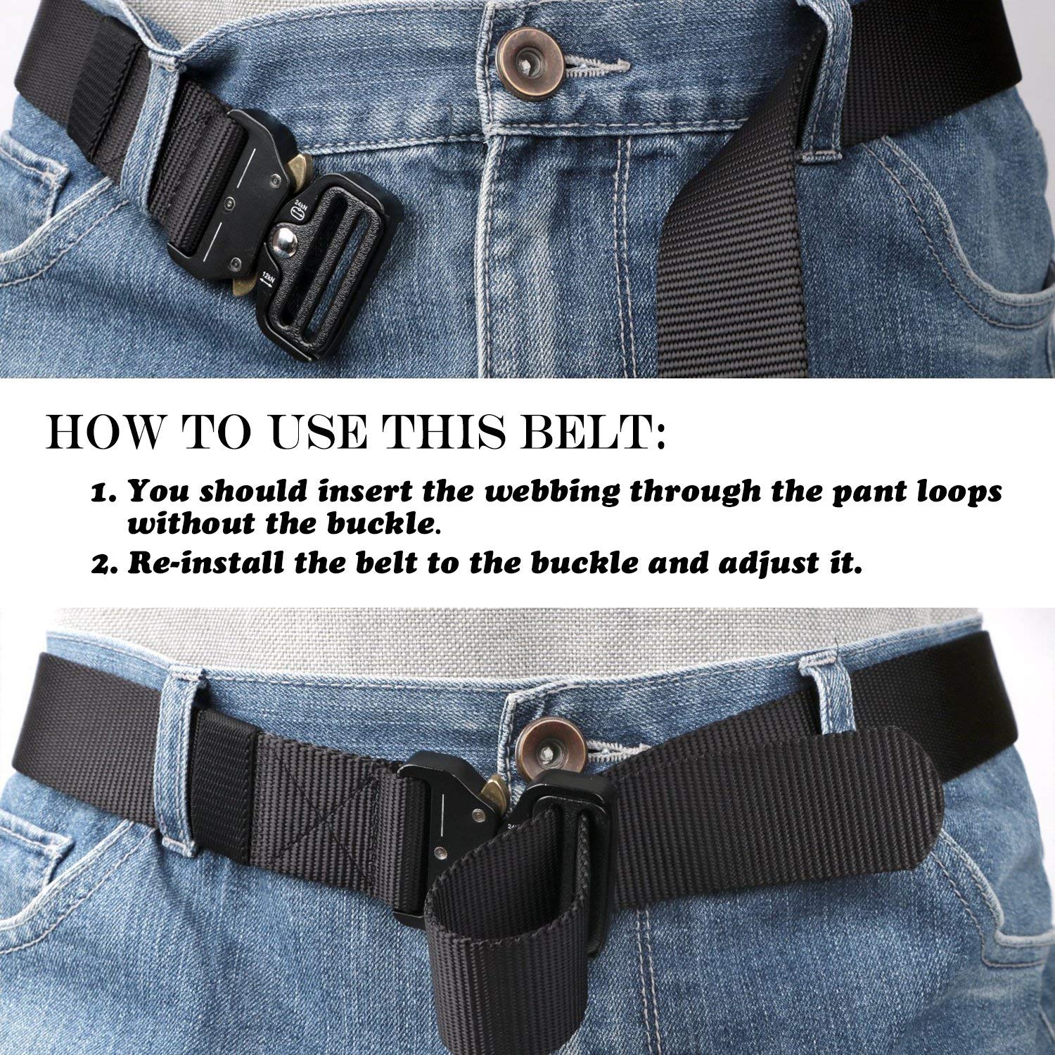 Cintura Tattica TENINE - Nylon Regolabile, Fibbia YKK, Per Sport E Outdoor, Unisex - Foto 2