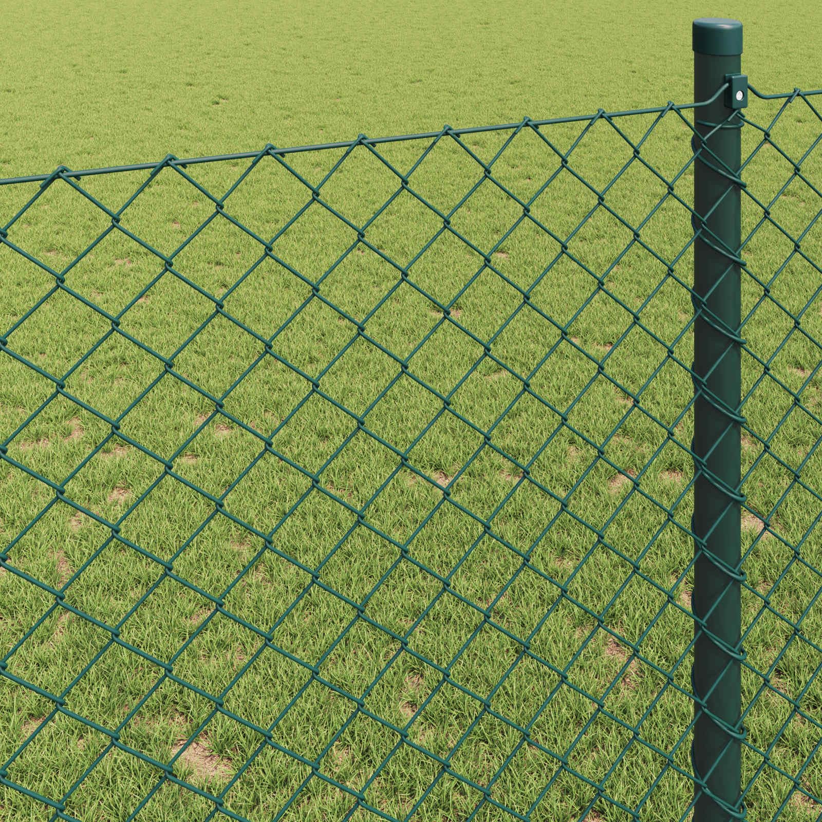 Kettenzaun Grün Stahlzaun 100 x 160 cm wetterfester Gartenzaun mit Sichtschutz, Korrosionsbeständig und UV-beständig für Terrasse, Vorgarten und Grundstücksabgrenzung