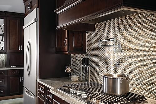 Miniatura 2 de Delta Faucet Grifo de llenado de olla contemporáneo de montaje en pared, grifo de cocina cromado para llenado de ollas, relleno de olla delta, grifo