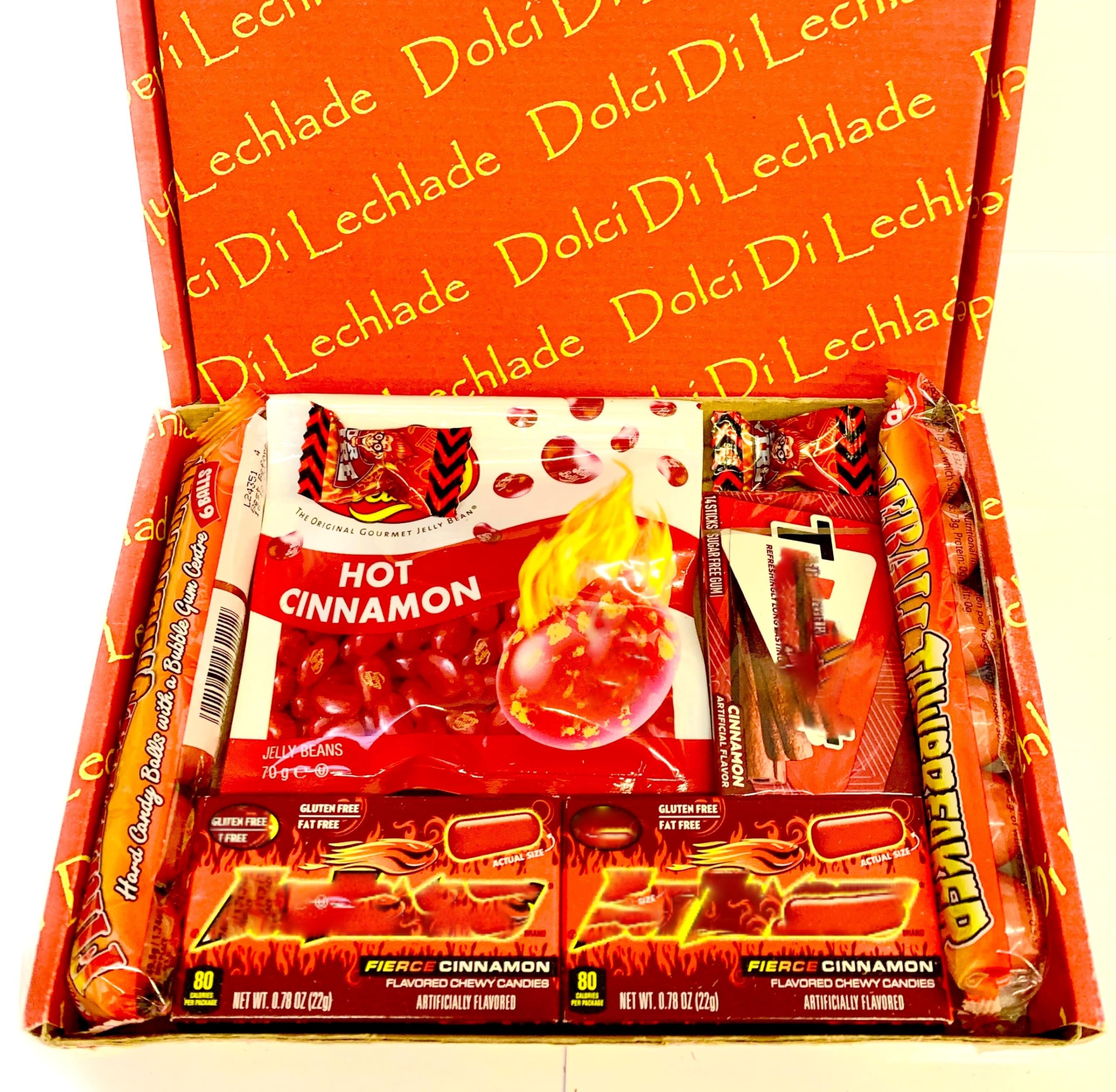 Cinnamon Spicy Hot American Sweets Gift box by Dolci Di Lechlade - Fire Fireball USA Candy Sweet Christmas Halloween Secret Santa STocking Filler Birthday Hamper Present