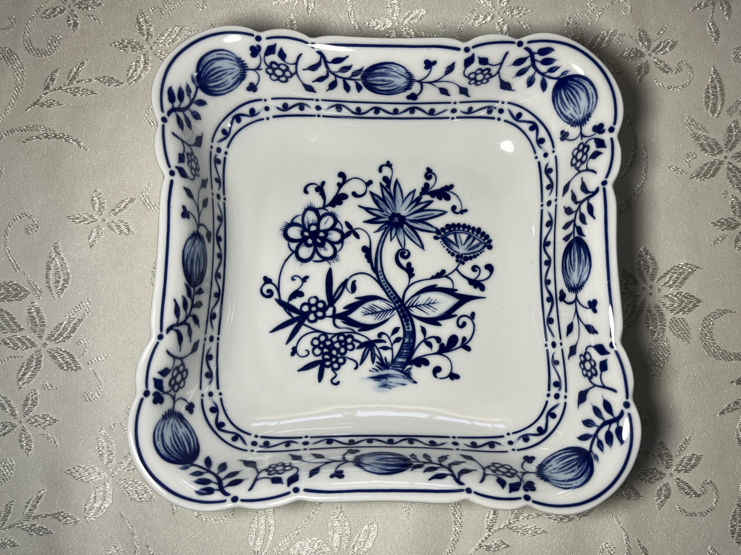 Generisch Zwiebelmuster Triptis Porzellan, Rechteckige Schale, 18.5 cm