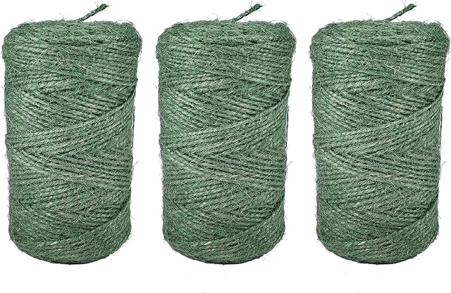 Britten & James 3 rolls Garden Green Jute Twine, 300m/984ft Natural String for Supporting Plants and Vegetables in the Garden or Greenhouse