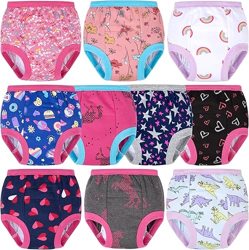 Miniatura 11 de BIG ELEPHANT - Pantalones de entrenamiento para niños pequeños, ropa interior absorbente de algodón suave para bebés niños y niñas Paquete de 10