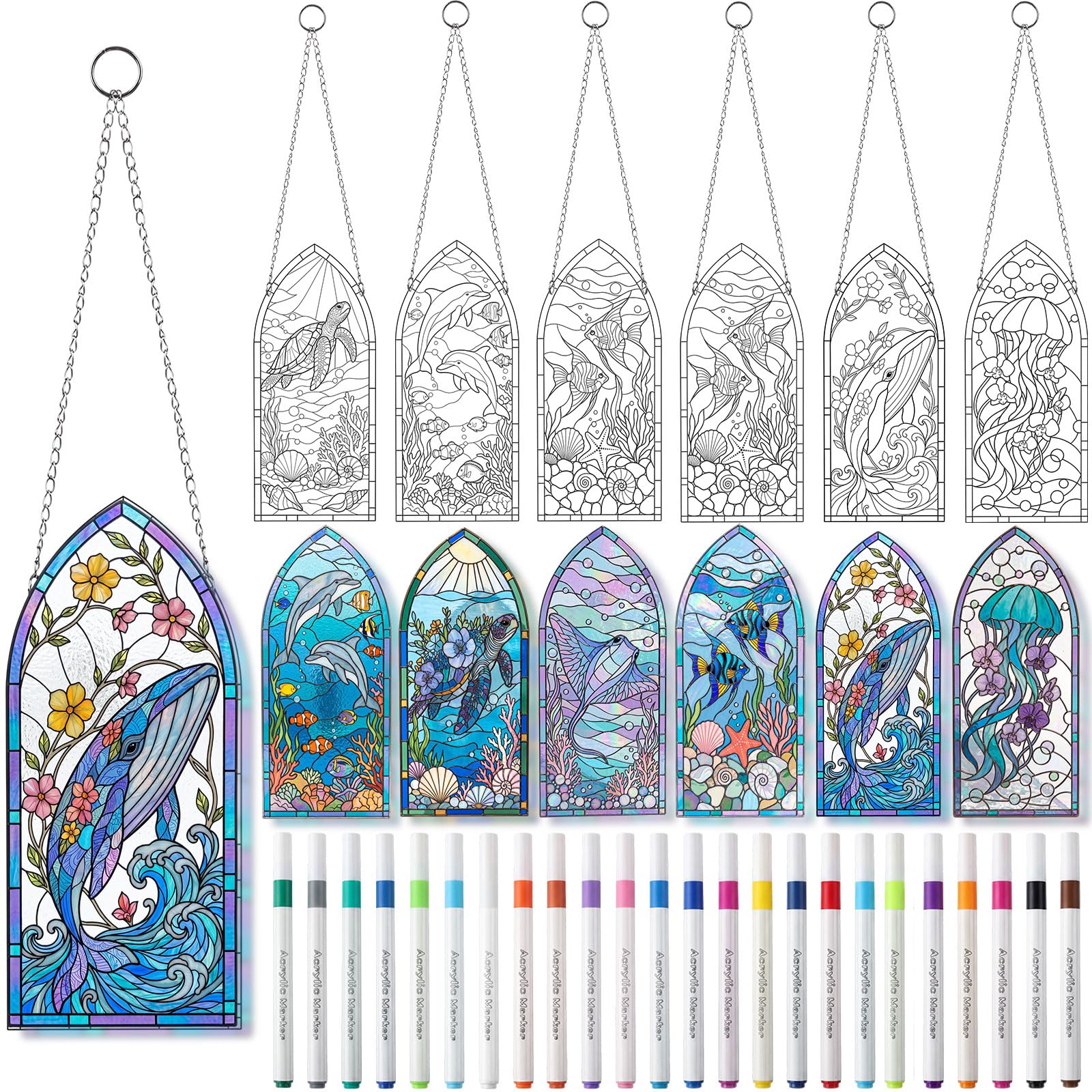 DIY Suncatcher Crafts Kit - Paint Floral Window Art -16