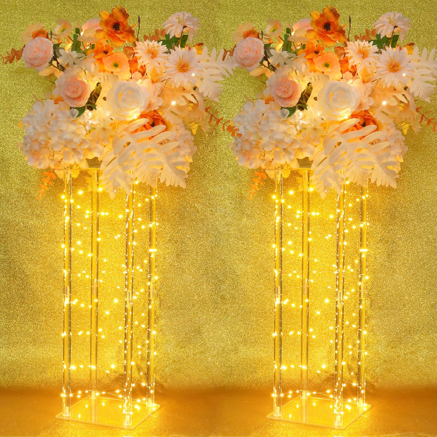 NACONMLET 2Pcs Flower Stand Wedding Centerpieces for Tables