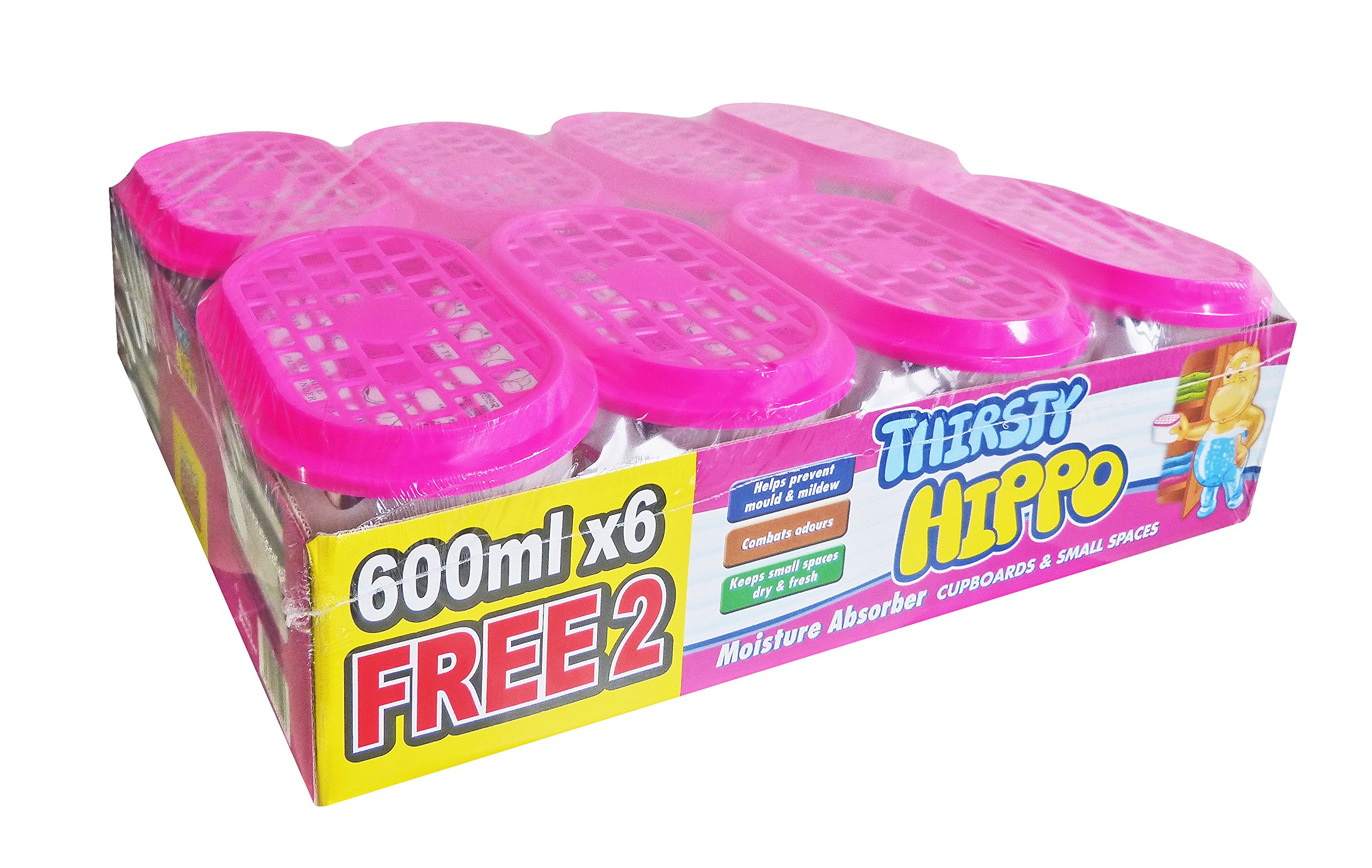 Thirsty Hippo Dehumidifier Moisture Absorber, 600 ml, (Pack of 8)