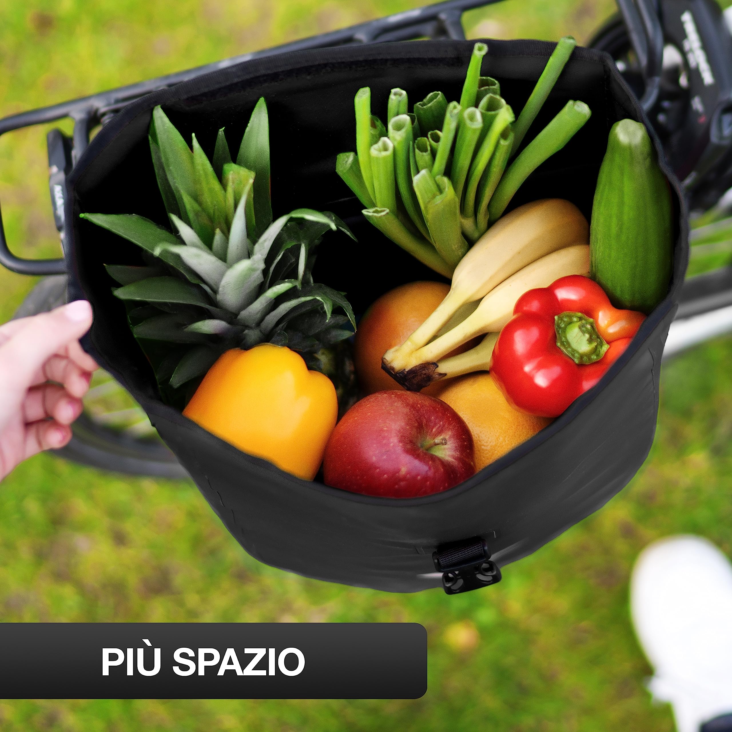 Valkental - Borsa portabagagli grande e impermeabile - Volume di riempimento 28 & 20 litri - Borsa da bicicletta per portabagagli (Nero, 20L)