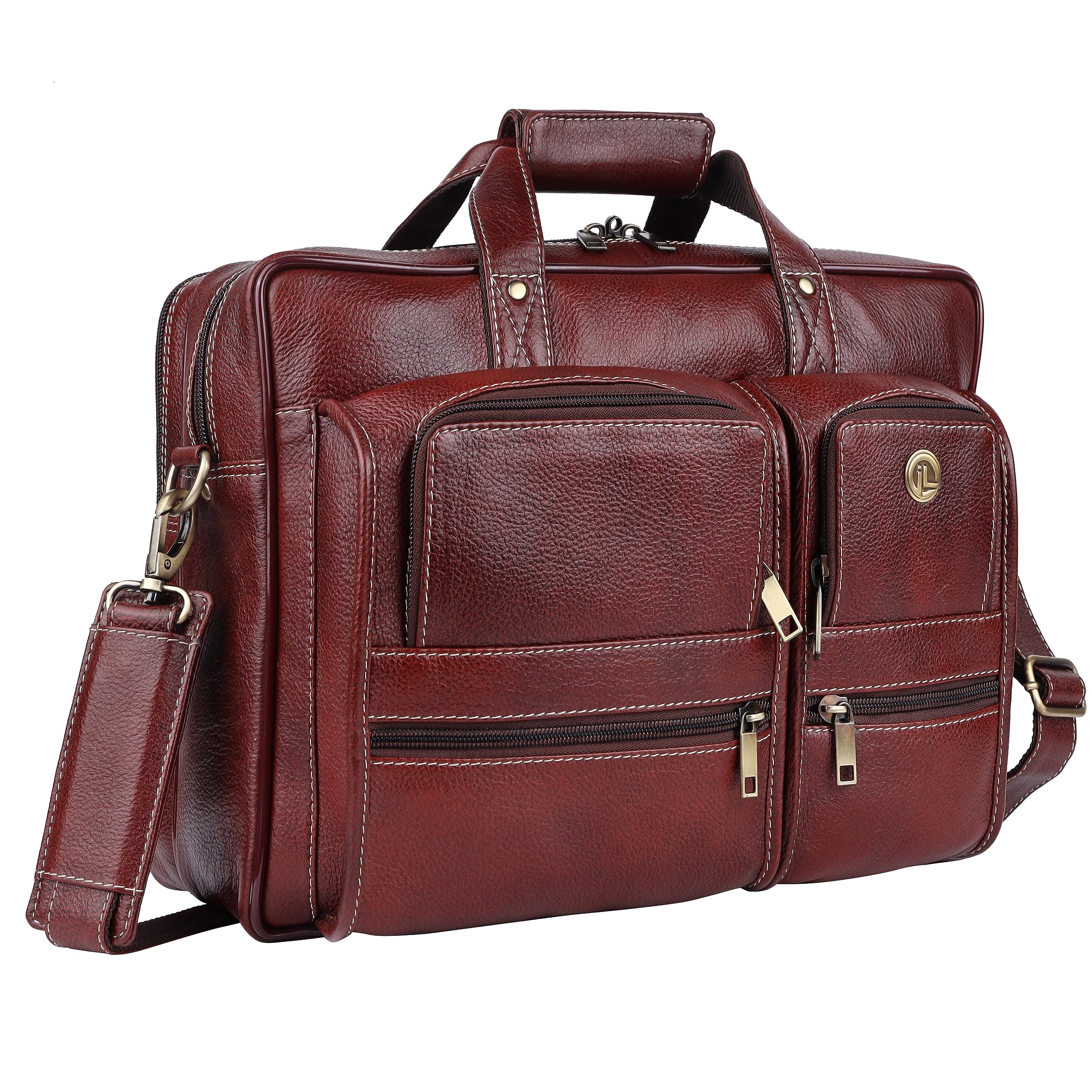 KLAUSS Genuine Leather Laptop Bag for Men - Office Bag, Brown - Fits Up to 16 Inch Laptop/MacBook - Handbag with Shoulder Straps - Trolley Strap - Executive bags for Work and Travel (Brown) (B0CG5L47K3) Amazon Price History, Amazon Price Tracker