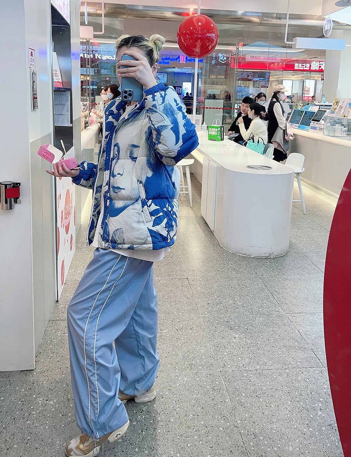 Springrain Womens Wide Leg Track Pants Slouchy Stripe Detail Jogger Sweatpants with Pockets - Image 9