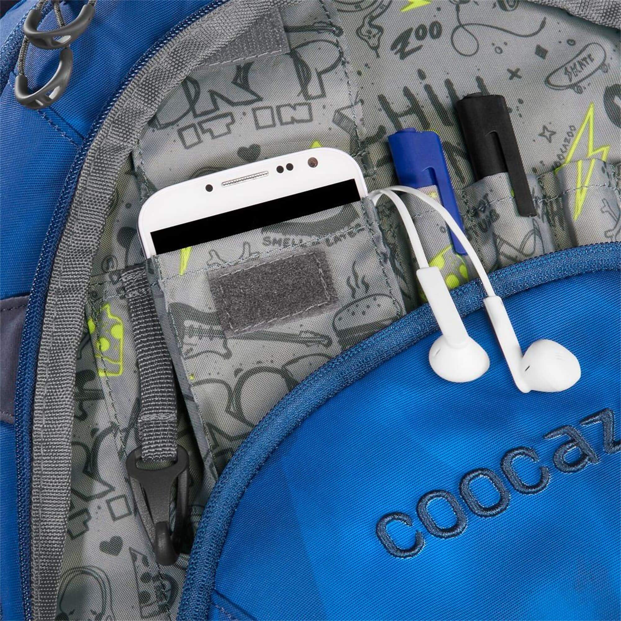 coocazoo Schulrucksack ScaleRale „OceanEmotion – Blue Bay“, blau, ergonomischer Tornister, höhenverstellbar mit Brustgurt und Hüftgurt für Mädchen ab der 5. Klasse, 30 Liter