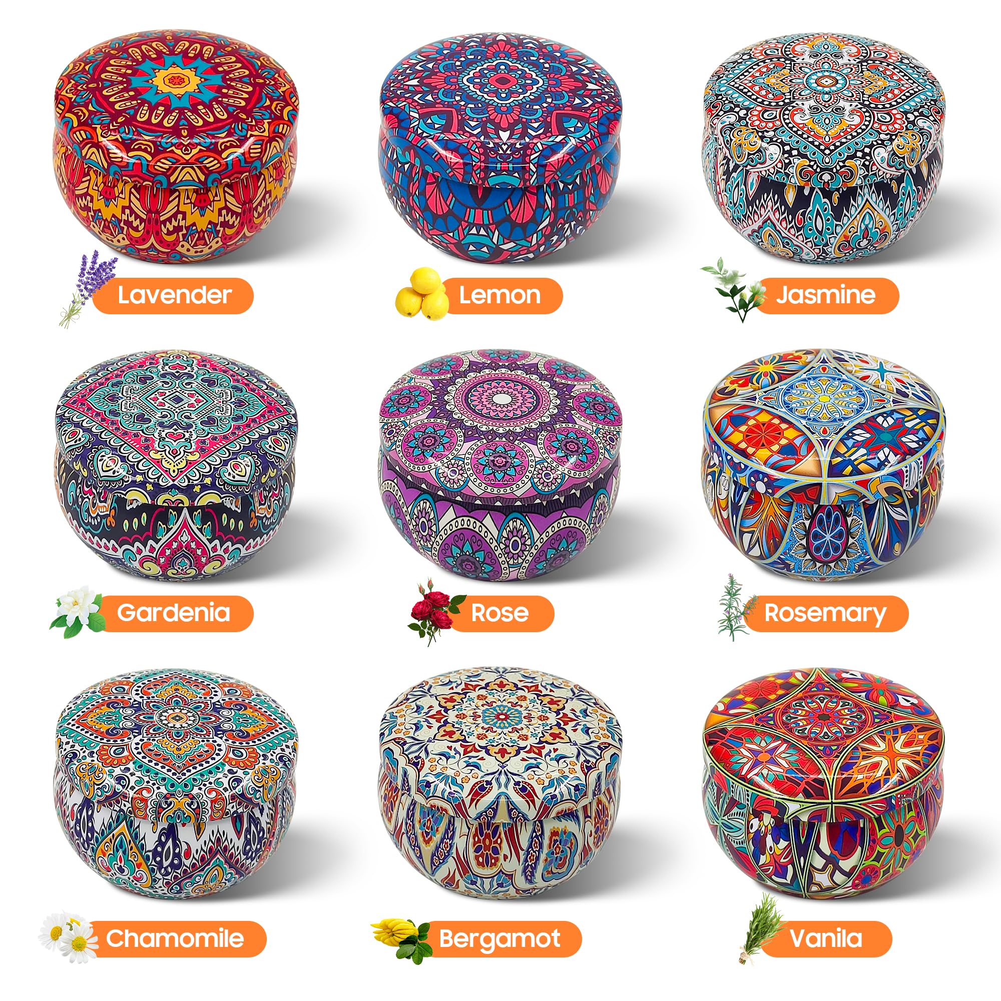 Scented Candles Gift Set, 9 Pack Aromatherapy Candle, Candles for Home Scented, Ideal for Birthday, Christmas, Thanksgiving, Mother's Day, Stress Relief Gifts for Women