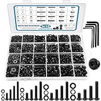 Vista 1 de Kit surtido de 1625 tornillos y tuercas, M2 M3 M4 M5 Surtido de pernos de tuerca con cerradura y arandelas planas, kit surtido de tornillos