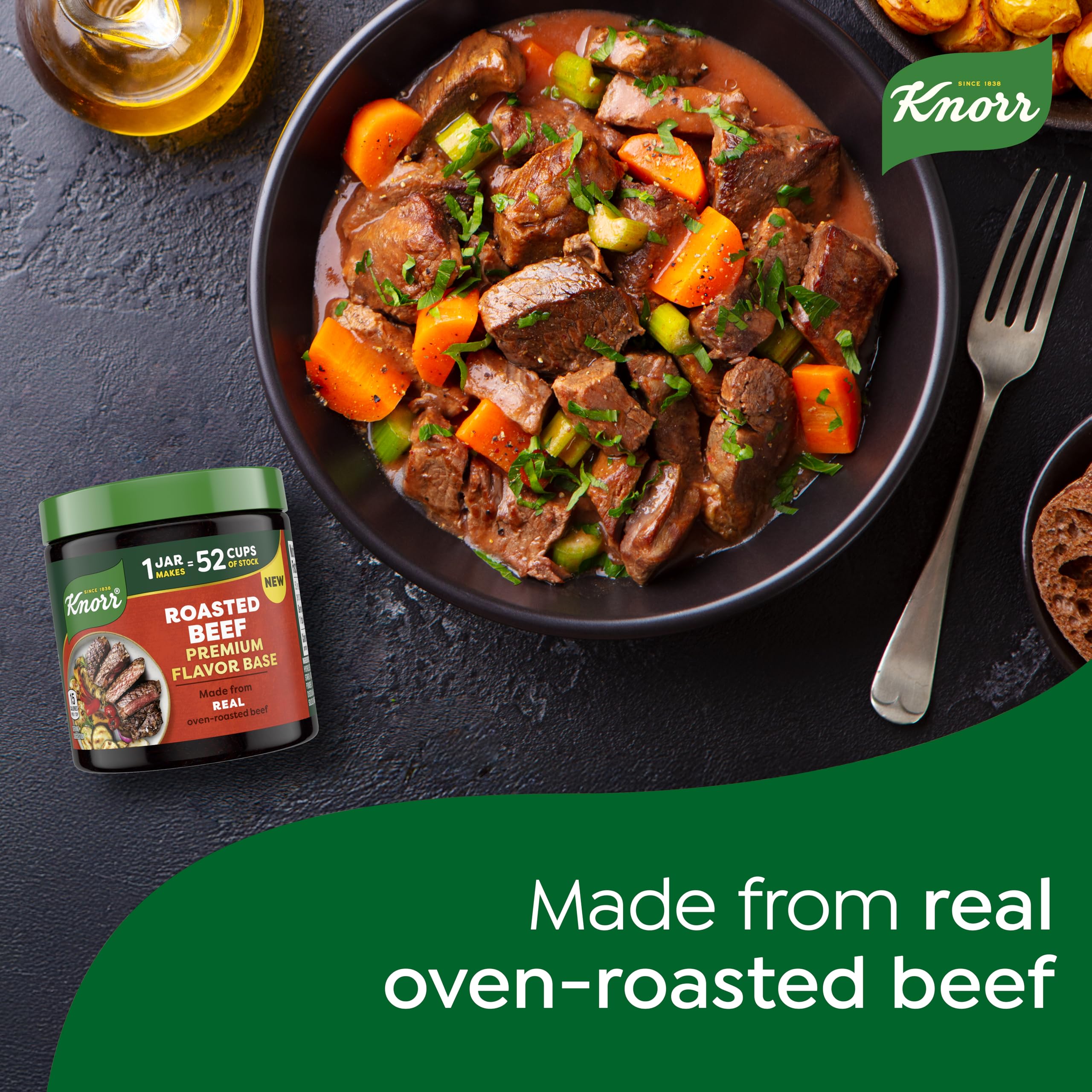 Bundle of Knorr Premium Flavor Base Vegetable, Roasted Beef, and Roasted Chicken Versatile & Easy to Use 11oz 3 Count 1 Each