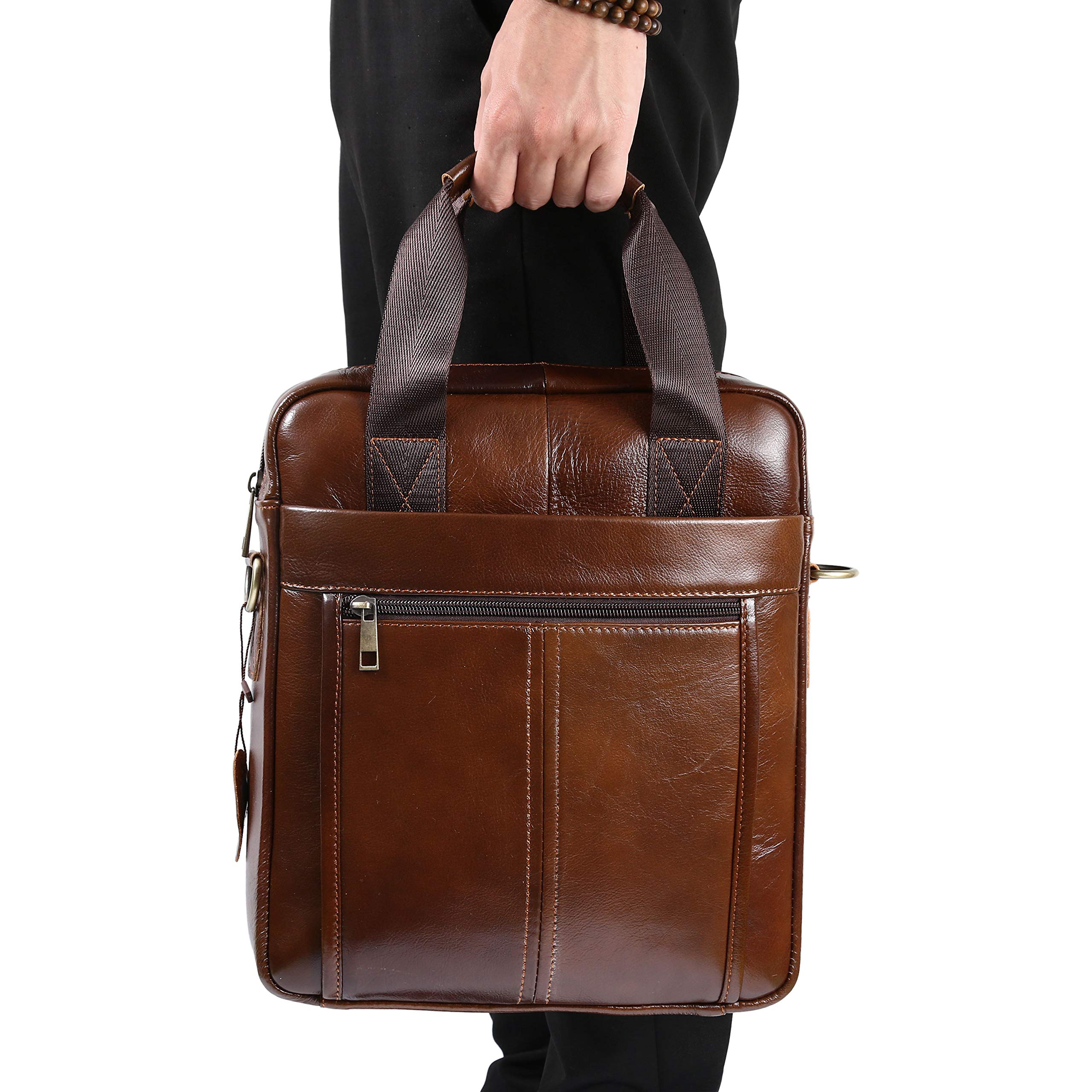 BAIGIO Bolso Bandolera Piel Hombre Bolso de Hombro Cuero Vintage Casual Bolso Hombre Bandolera Grande