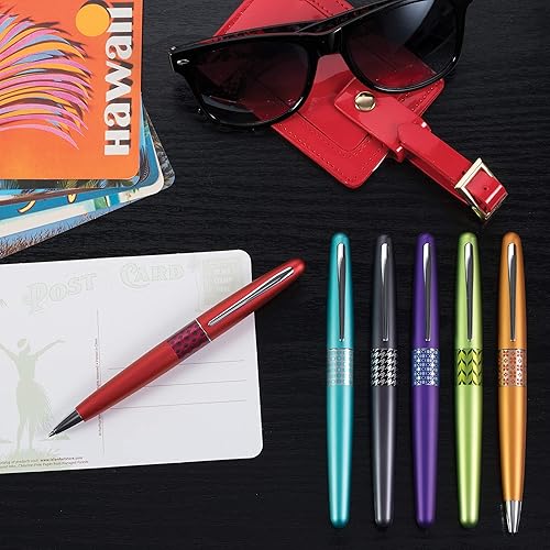 Miniatura 4 de PILOT MR Colección Retro Pop - Bolígrafo de pluma estilográfica, barril índigo con acento elipse, punta fina, tinta negra