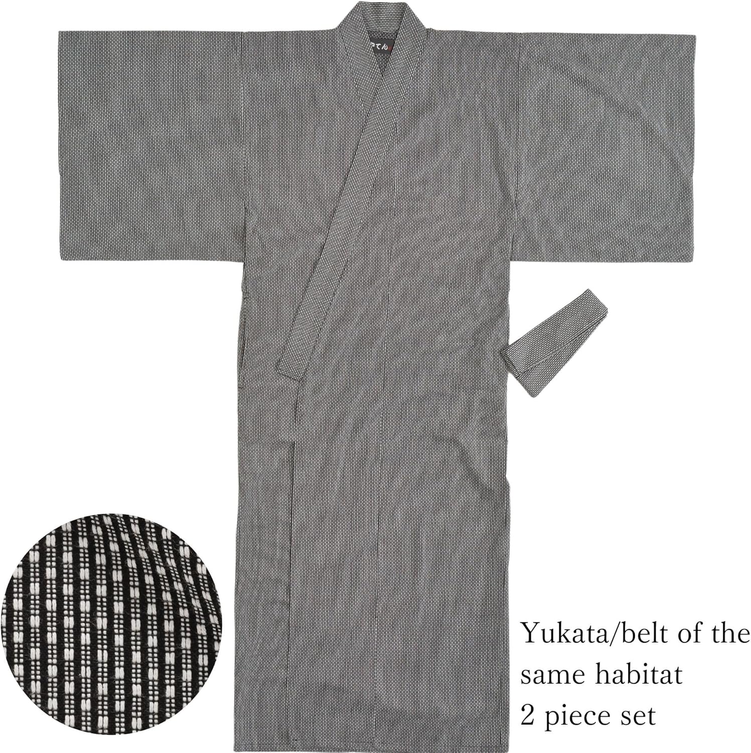 [Edoen] Japan YUKATA Kimono quilted Sashiko Men's - Image 3