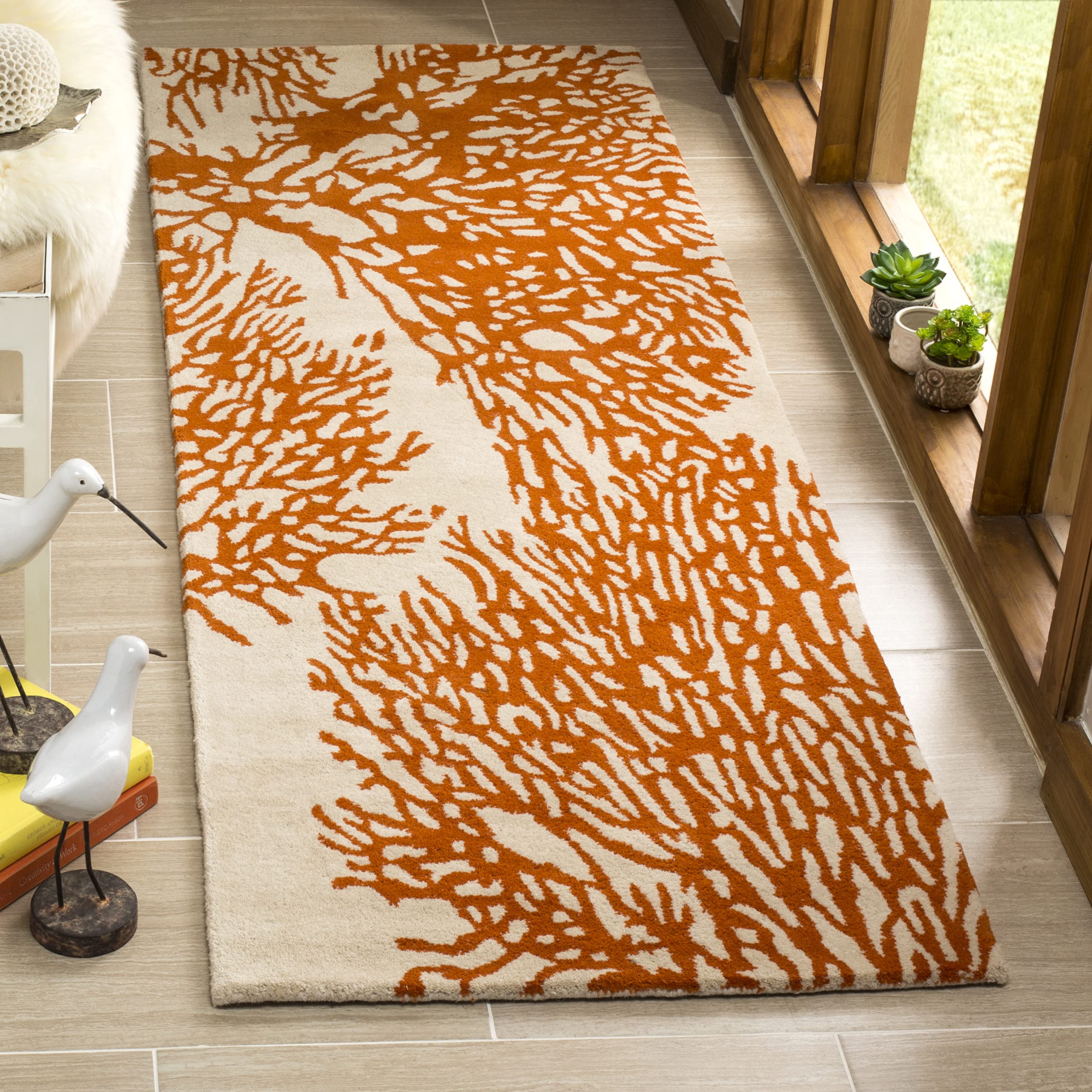 Safavieh Tappeto Runner Bella Collection | Lavorato A Mano In Lana Pregiata, Ivory E Carbone, 2'3 X 8' - 6
