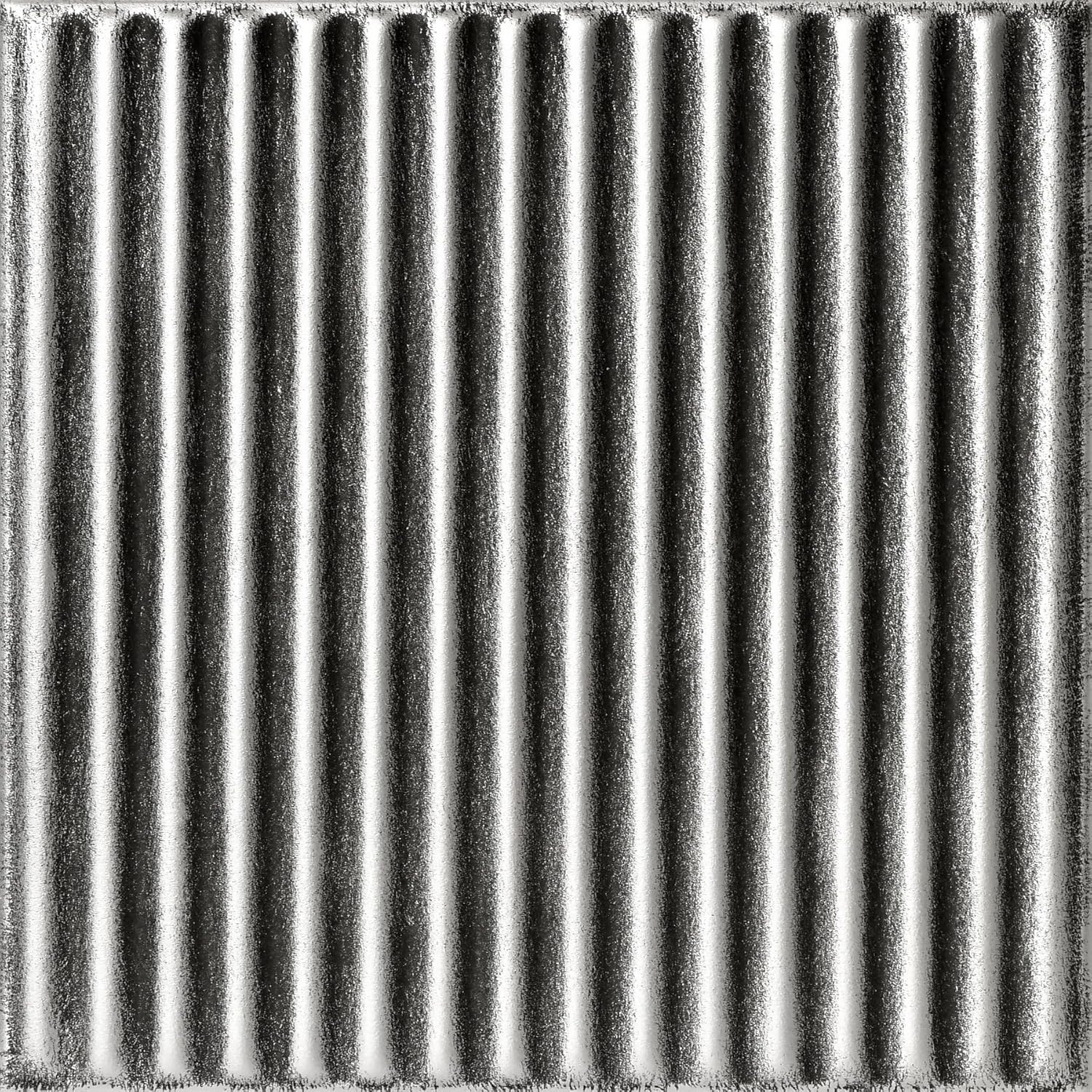 A La Maison Ceilings R133 Corrugated Pre-Painted Foam Glue-up Ceiling Tile (259.2 sq. ft./Case), Pack of 96, Antique Silver Pack of 96 Antique Silver