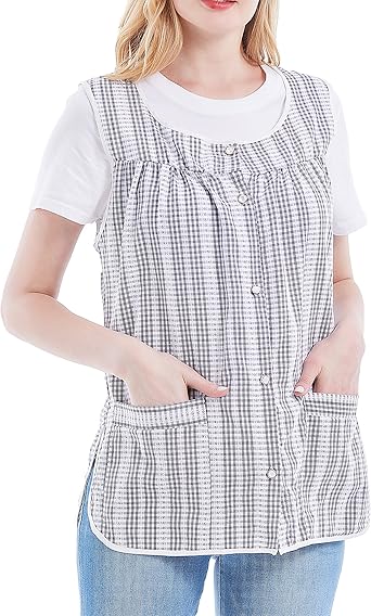 Nanxson Cobbler Aprons for Women with Pockets Smock with Buttons for Cooking Cleaning Garden