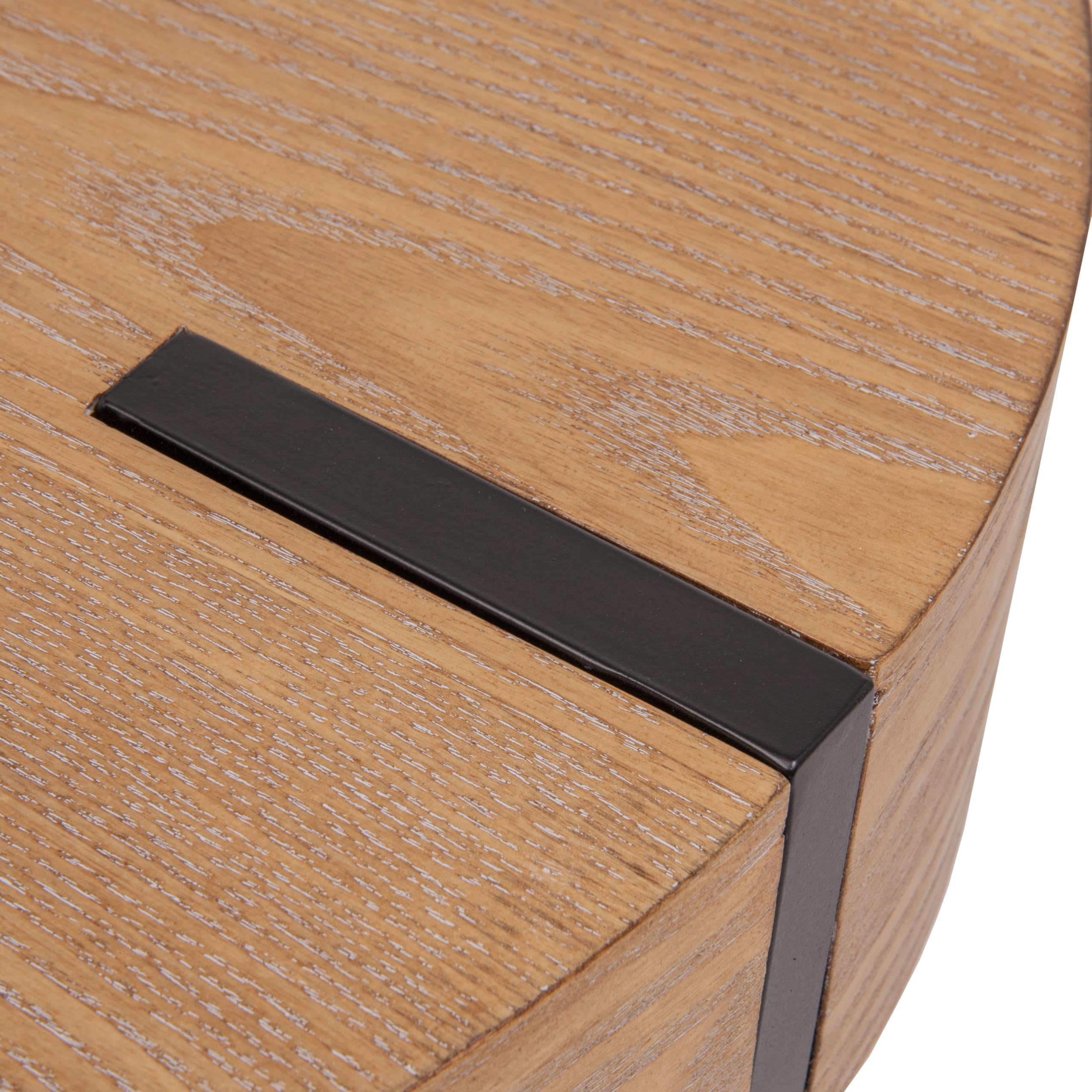 Creative Co-Op Astoria Wood End Table with Metal Hairpin Legs, Natural and Black