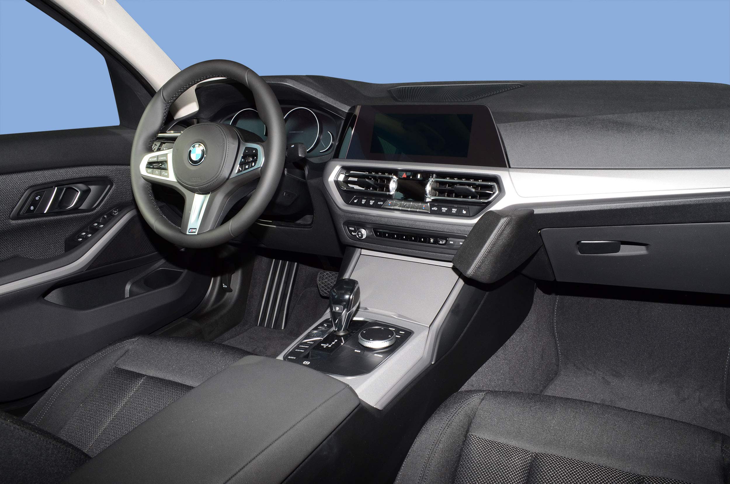 KUDA Uchwyt na telefon komórkowy pasujący do BMW serii 3 od 2019 i ab2022 G20 / BMW i4 - konsola telefonu do smartfonów, telefonów komórkowych, nawigacji i innych – konsola ze sztucznej skóry, czarna,
