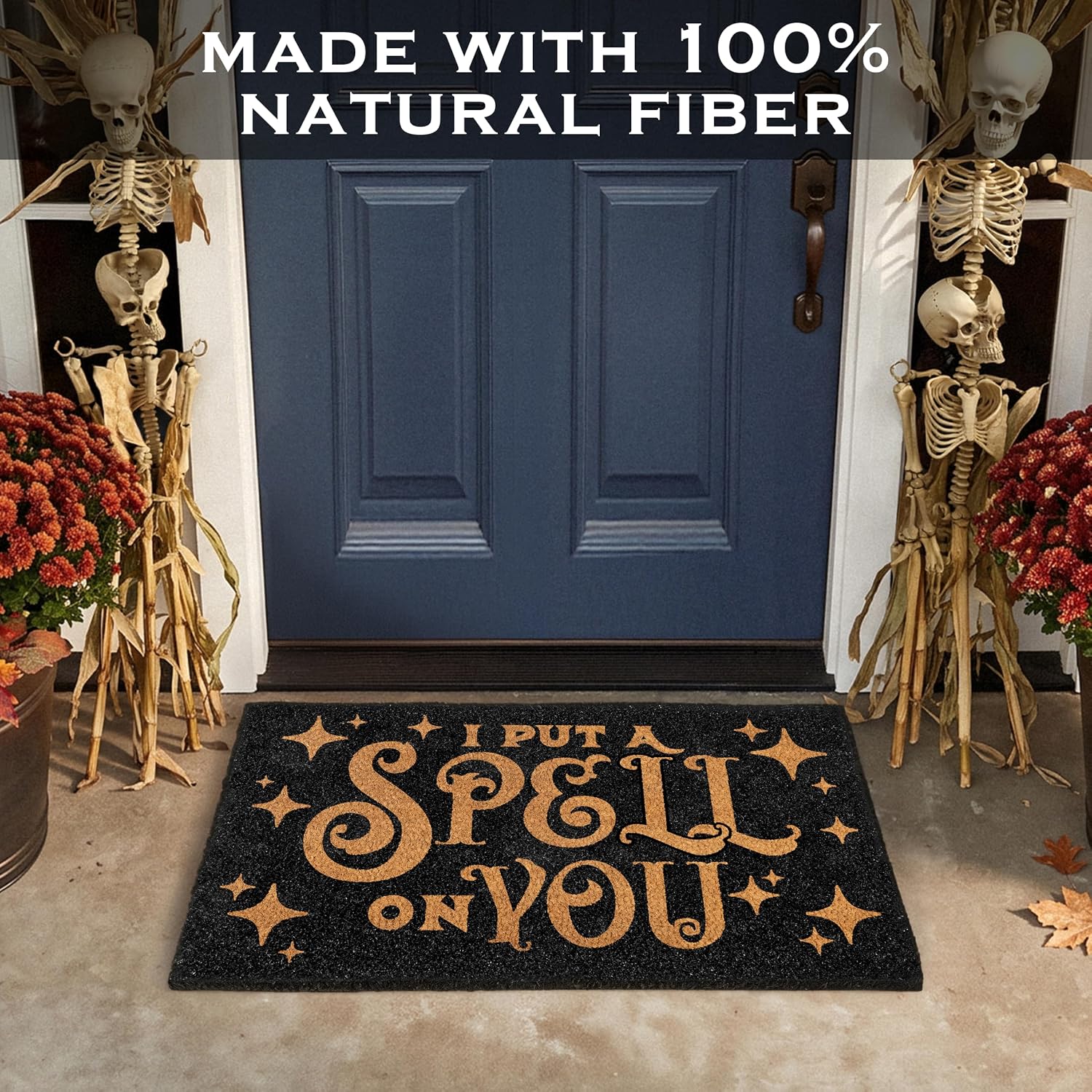 I Put a Spell on You Welcome Mat 30x17 Inch, Hocus Pocus Doormat Coir Fall