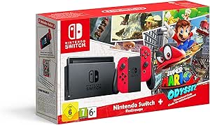 Nintendo Switch - Red with Super Mario Odyssey code
