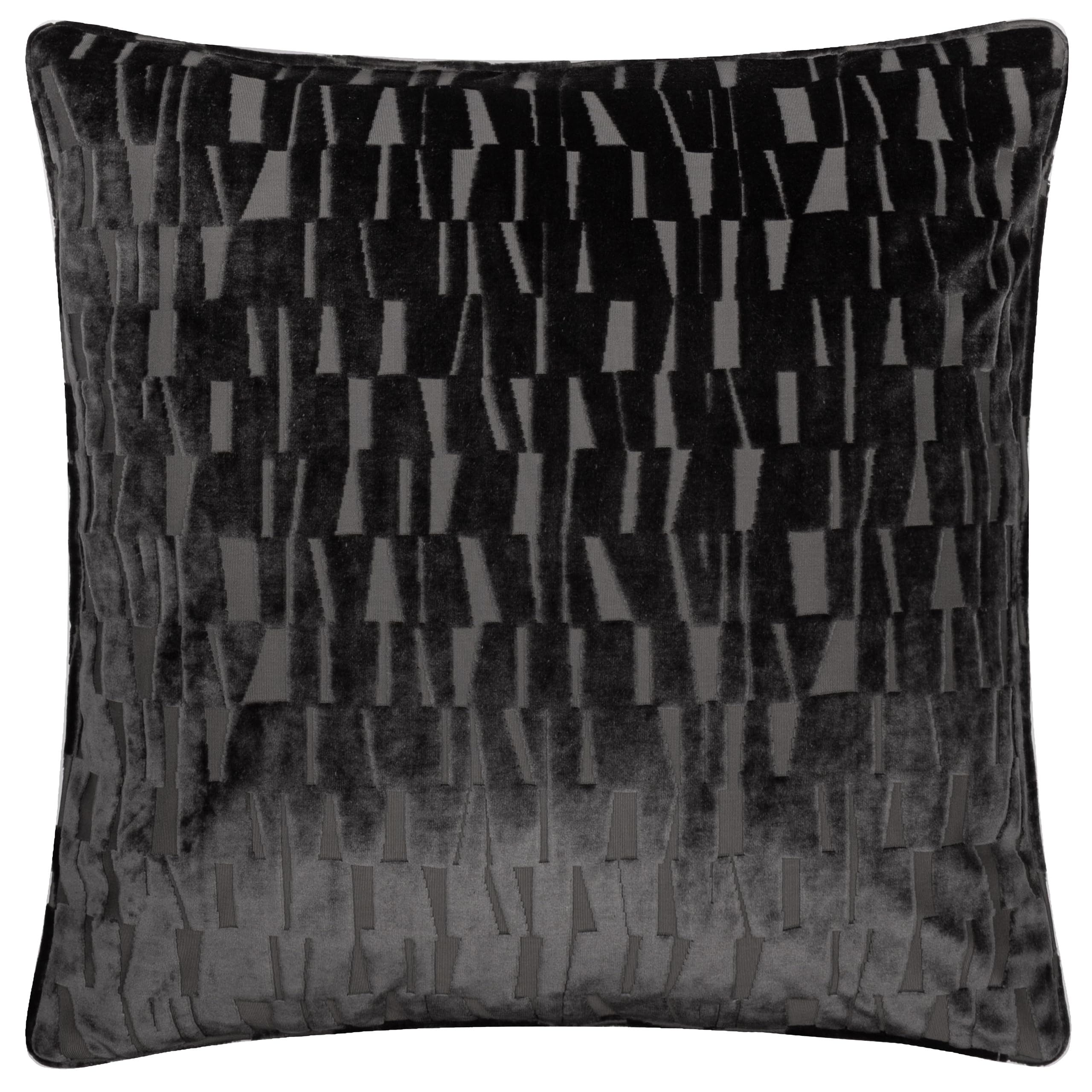 Paoletti Manhattan Cushion Cover – Elegant Geometric Textured Velvet Decorative Case (Charcoal - 50x50cm)