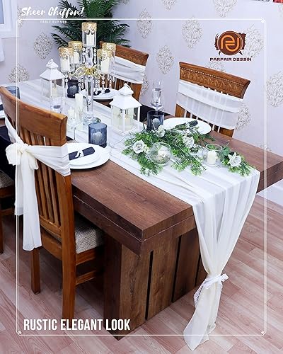 Miniatura 2 de Parfair Desssin - Decoraciones de cumpleaños bohemias, centros de mesa de baby shower, para niñas, camino de mesa de boda de 120 pulgadas de largo,