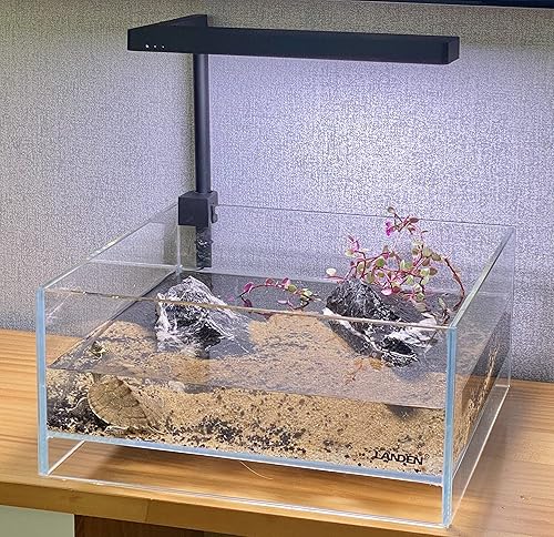 Miniatura 34 de LANDEN Tanque de acuario de hierro bajo sin borde de 25C de 3.7 galones, 9.84 x 9.84 x 9.84 pulgadas de alto, 0.197 in de grosor con alfombrilla