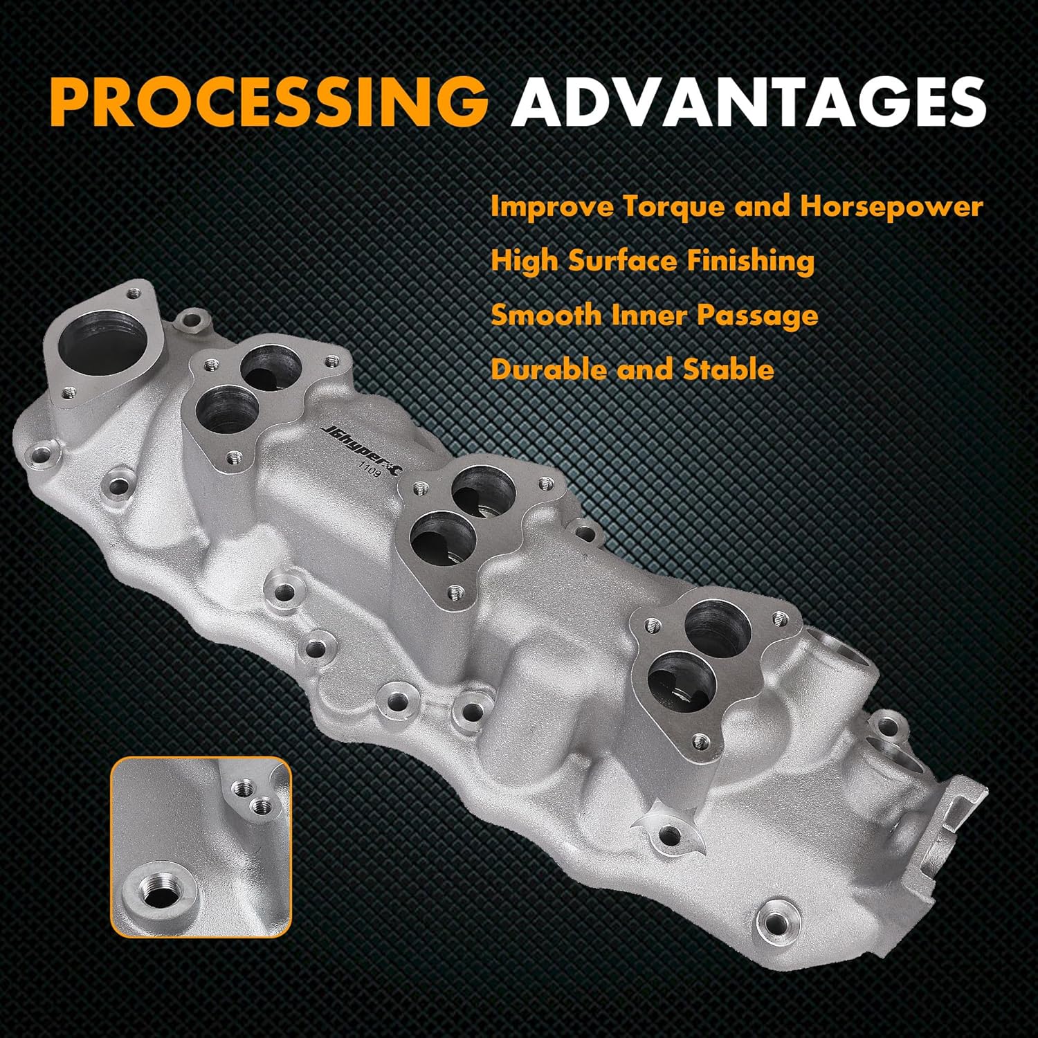 1109 Triple carburetor Intake Manifold Aluminum Compatible with Ford Mercury Flathead 1949-1953 2-Barrel Triple Deuce 225 239 V8 Engine