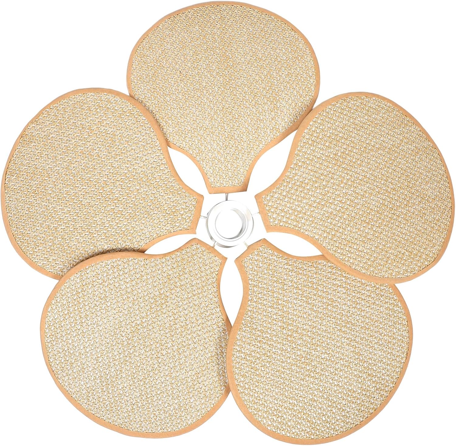 Boho Ceiling Light Fixture Petal Pendant Light Shade E27 Fabric Hanging Lamp Cover Khaki Replacement for Indoor Bedroom Living Room