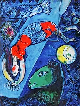 マルク・シャガール、「青のコンポジション」、希少な額装用画集より