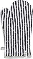Vista 2 de AMOUR INFINI Juego de 1 manoplas para ollas y guantes de horno a rayas resistentes al calor, antideslizantes, reutilizables, juego de 1 guante