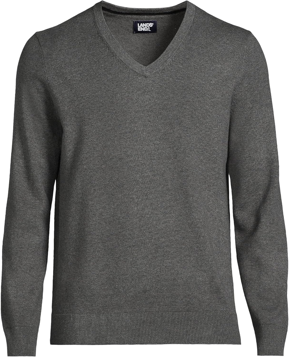 Lands' End Men's Fine Gauge Cotton V Neck Sweater