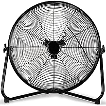 Uthfy 20 Inch High Velocity Heavy Duty Fan, Metal Industrial Floor Fan with 3 Speeds, 360 Adjustbale Tilting for Warehouse,Workshop, Factory and Basement, Black