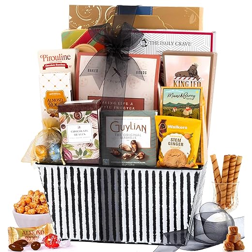 Broadway Basketeers Sweets and Chocolate Gift Basket, Gourmet Gifts with Nuts for Women, Families, College, Christmas, Congratulations, Holiday, Appreciation, Corporate, Thank You, Get Well.