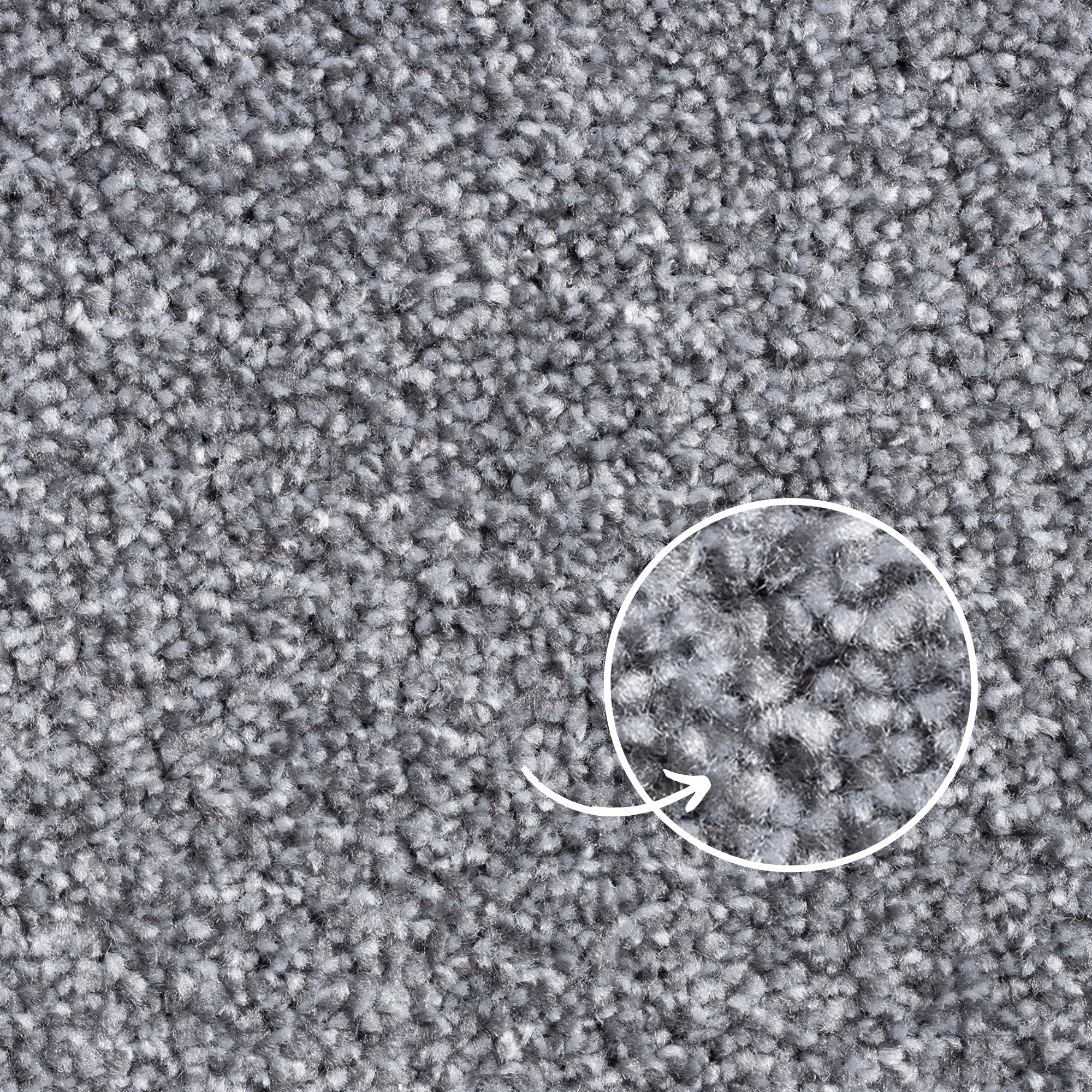 Tuda Carpets | Barrati 15mm Saxony Pile Carpet with Hessian Action Back | Flint Grey (82) - Sample — view 2