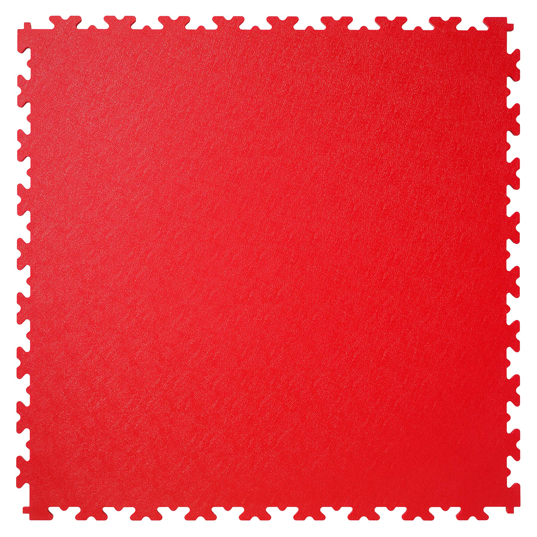 Heavy Duty Garage Flooring - 4 Tiles of PVC Interlocking Floor Tile, Gym Matting (497 x 497 x 7mm) (Red)